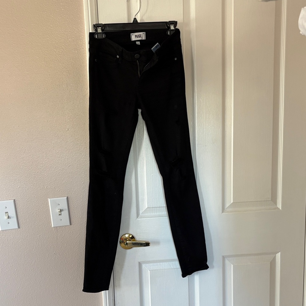PAIGE Women's Black Skinny Jeans - Sleek Stretch Denim